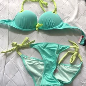 Victoria secret pink major push up swim suit